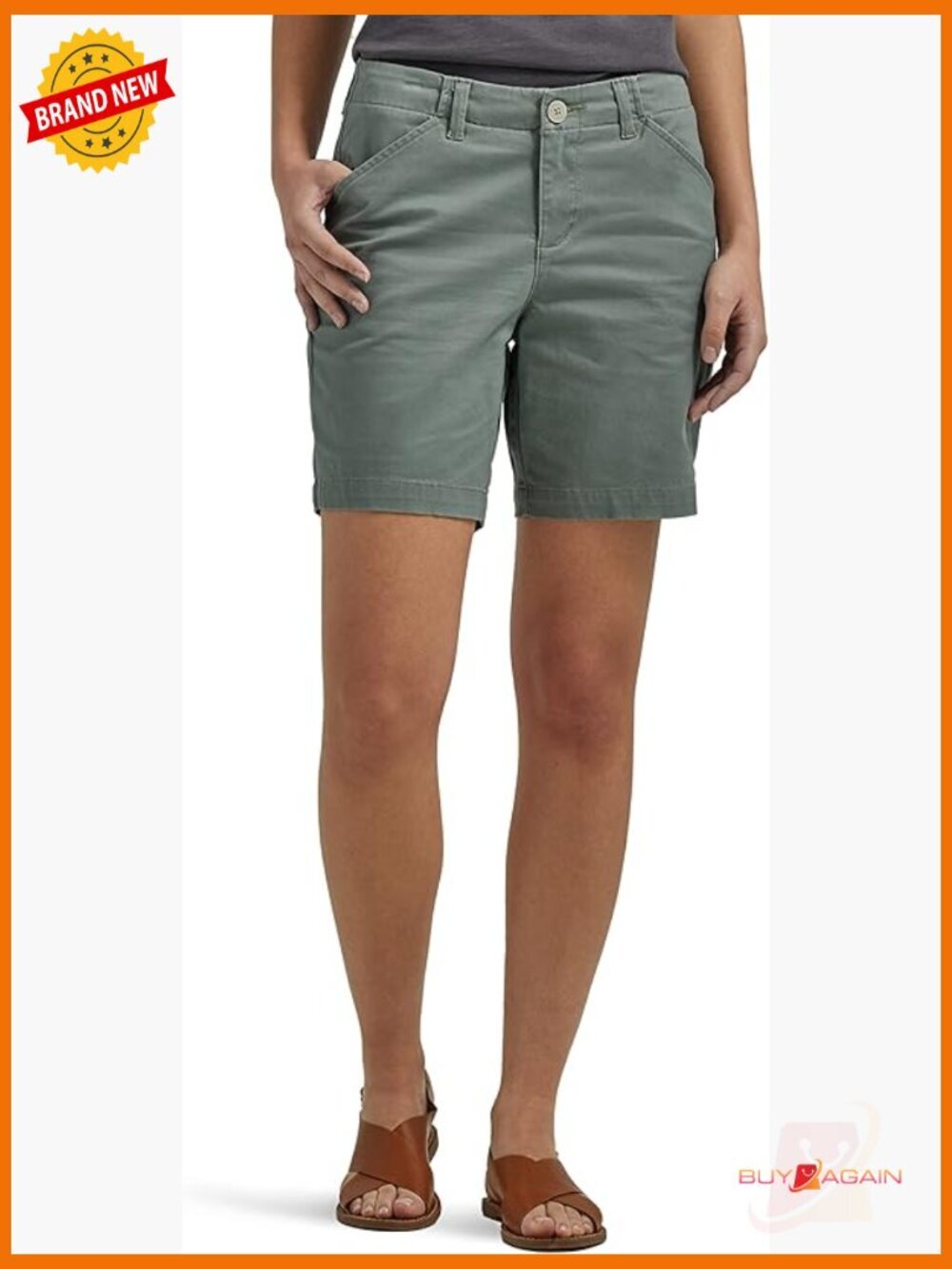 Mid Rise Regular Fit Chino Walkshorts with 4 Pockets 7 Inseam